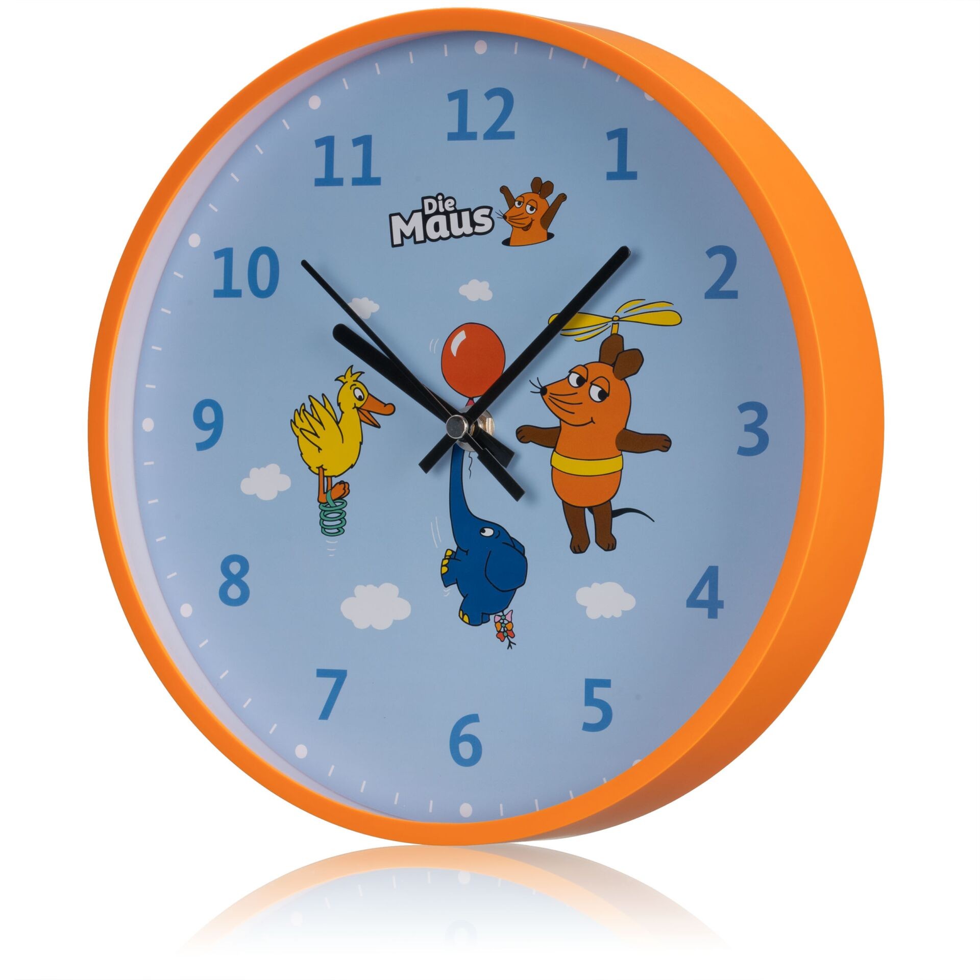 DieMaus Kinder-Wanduhr Maus, Elefant & Ente