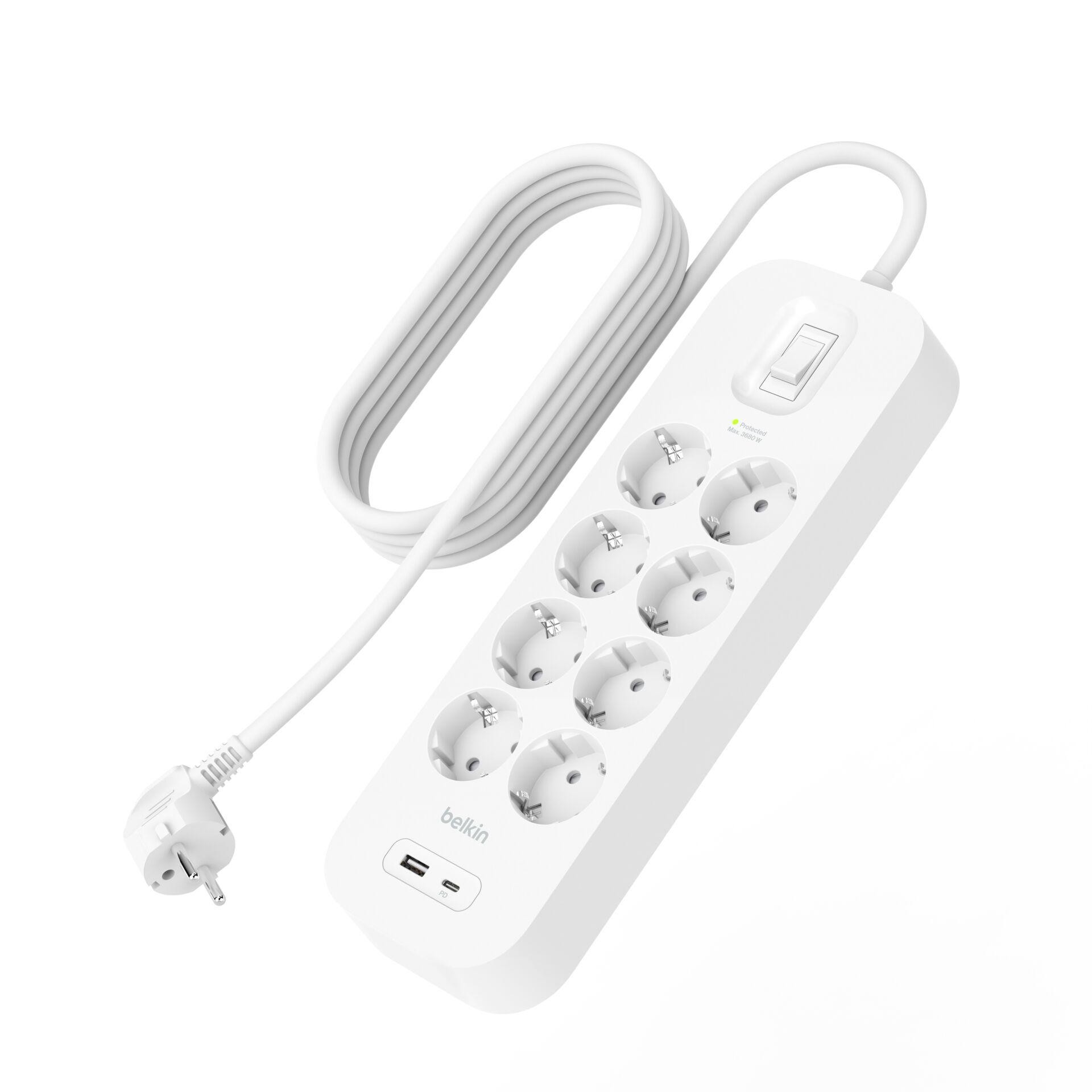 Belkin multiprise 8-Fach, 18W 2m câble