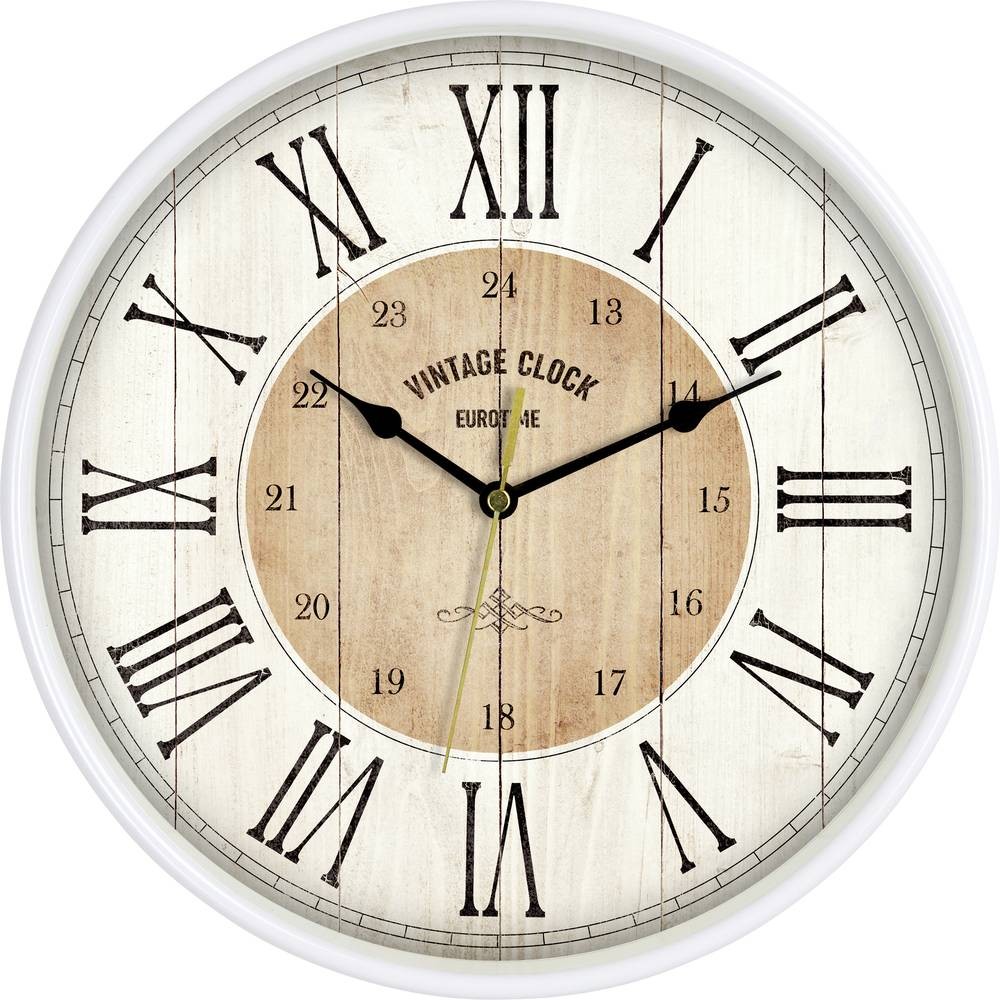 EUROTIME 81748-07 Quarz Wanduhr 30.5cm Weiß