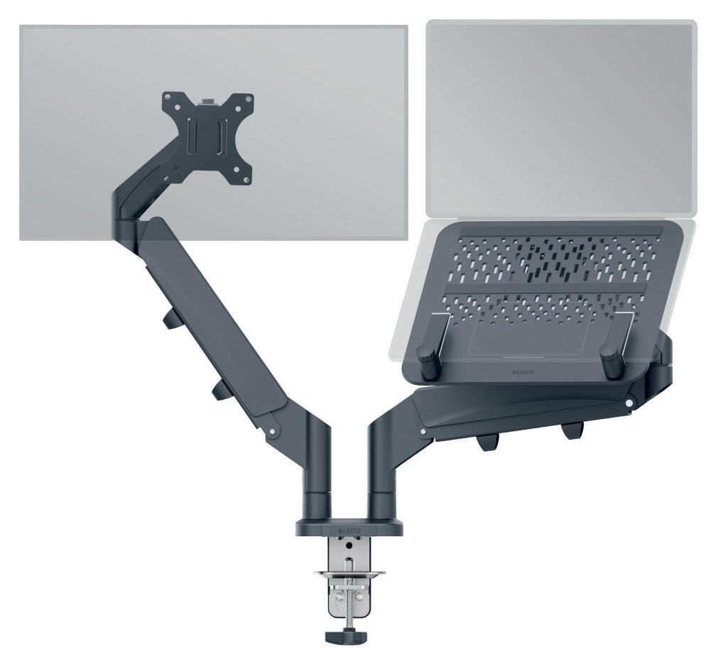 Leitz Ergo Space Saving Dual Monitor & Laptop Arm - Leitz Ergo Space