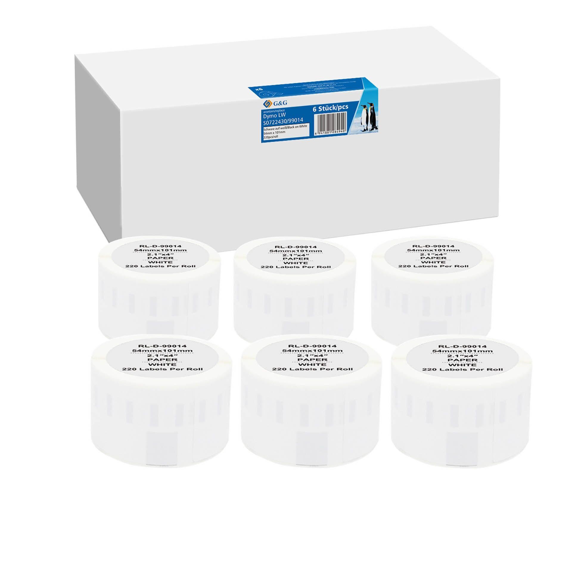 G&G Etiketten compatible replacement for DYMO 99014, S0722430 54 x