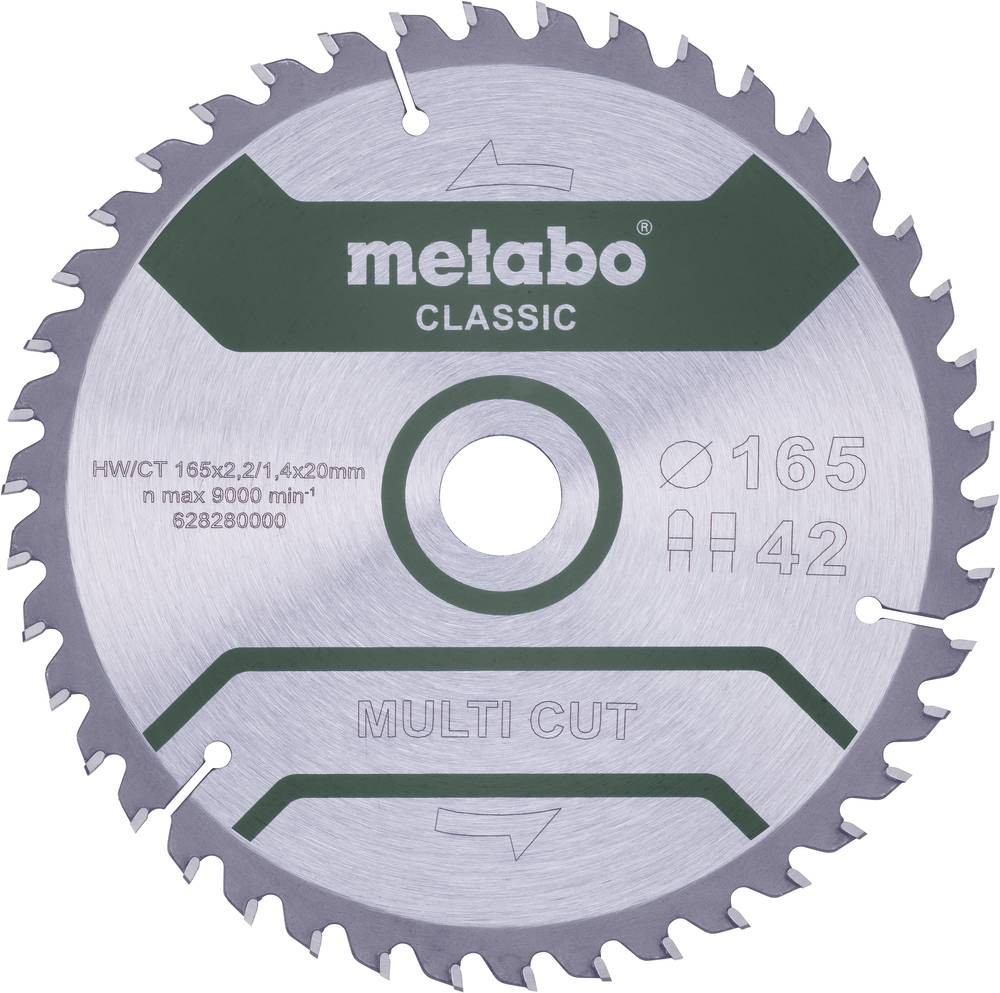 Metabo MULTI CUT CLASSIC 628280000 saw blade 165 x 20 x 1.4 mm Zä