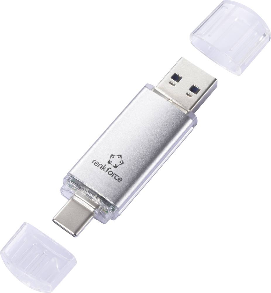 Renkforce RF-USBOS-230 USB-Stick 64GB Silber RF-6688140 USB-A, USB-C