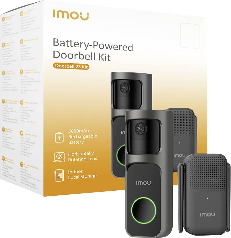 Imou Doorbell 2S Kit Black - Imou Doorbell 2S Kit, Black, Home, Wall,