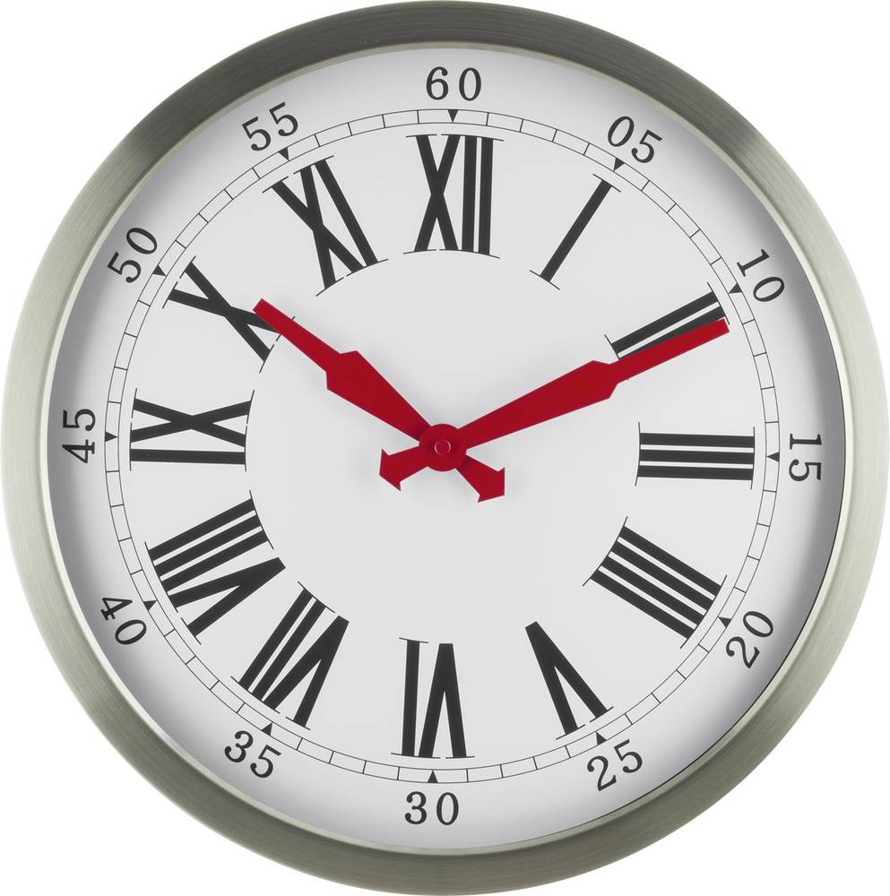 EUROTIME 56860-07 Funk Wanduhr 40cm Silber