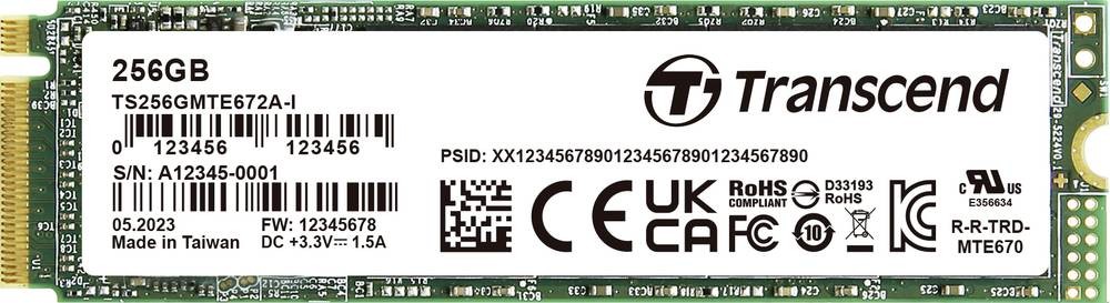 Transcend 256GB Interne PCIe SSD TS256GMTE672AI-VS1