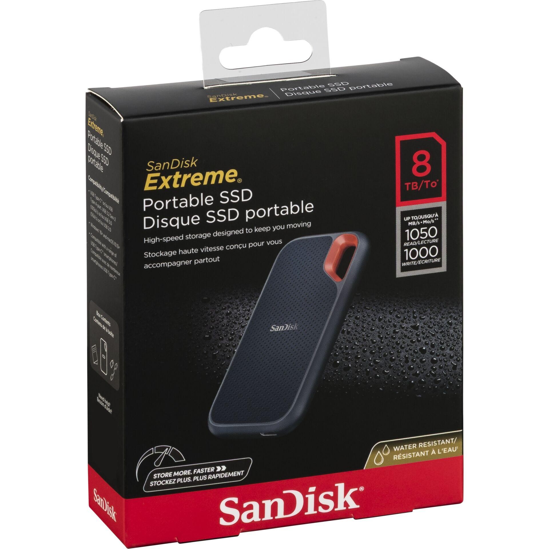 SanDisk Extreme 8TB Externe SSD USB-A (USB 3.2 Gen 2) Schwarz