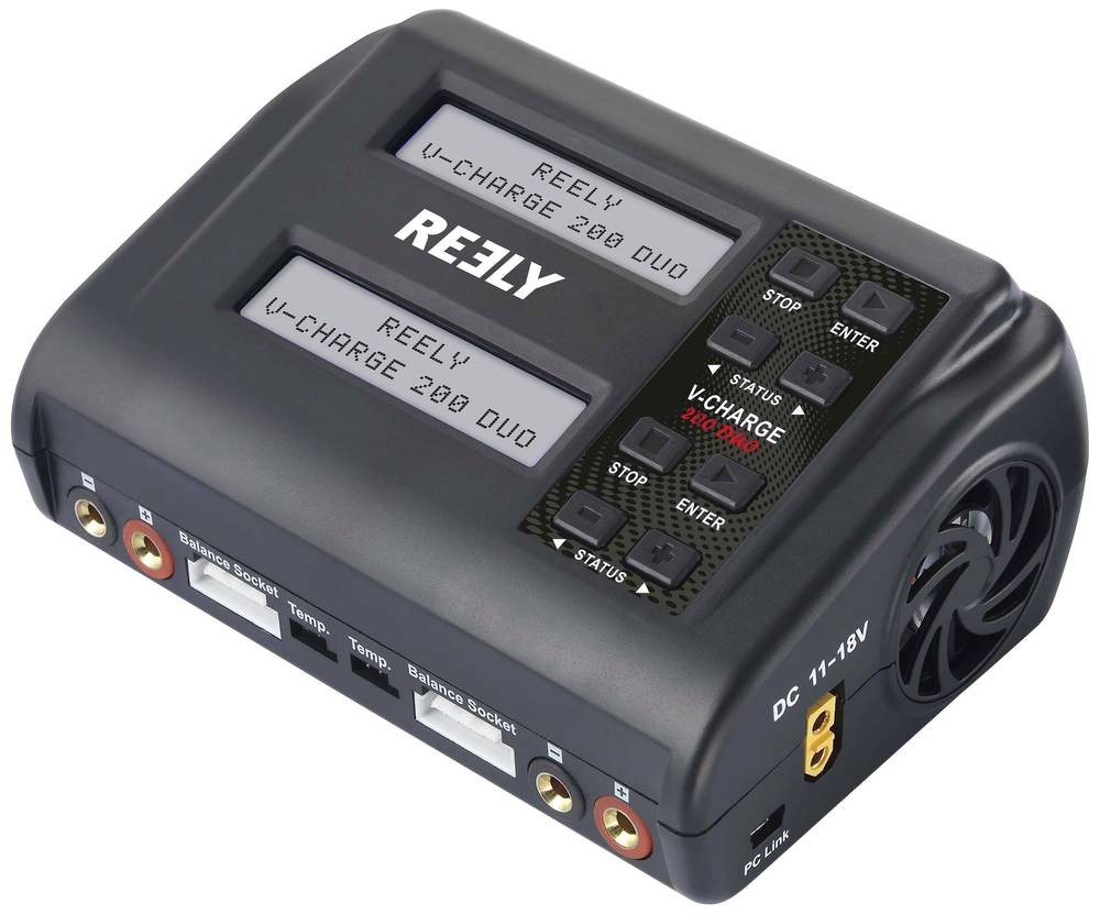 Reely V-Charge 200 Duo Modellbau-Ladegerät 10A LiIon, LiPo, LiFePO,