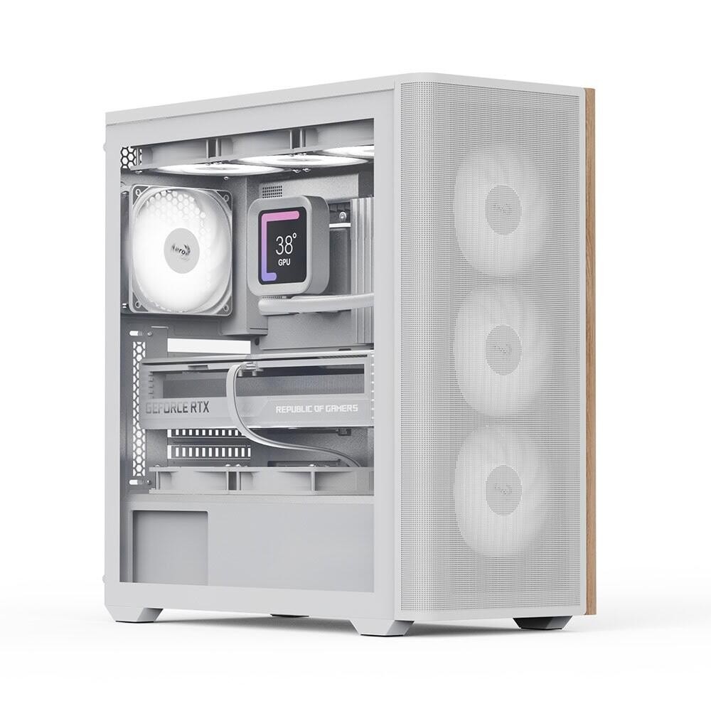 Aerocool D501A Midi Tower Black, Wood - Aerocool D501A, Midi Tower,