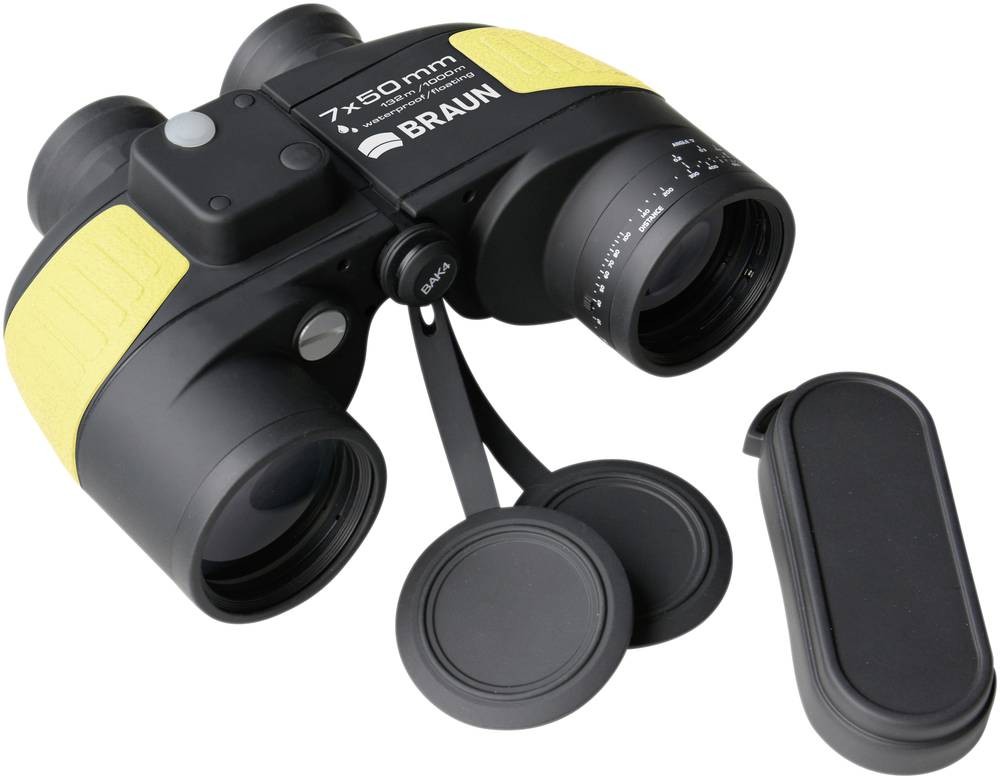 Braun Marine Binoculars jumelle BaK-4 Porro Noir, Jaune - Braun