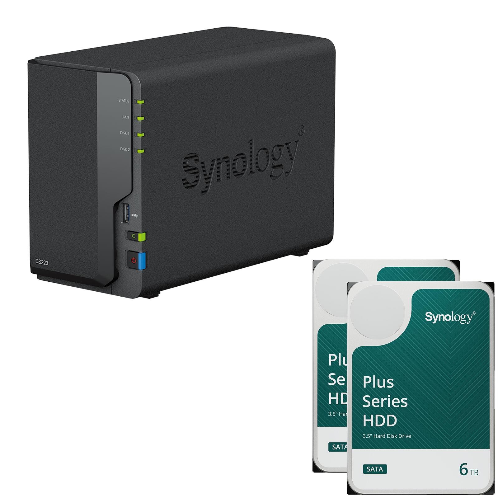 Synology DiskStation DS223 2 Einschübe NAS-Server Leergehäuse + 2x