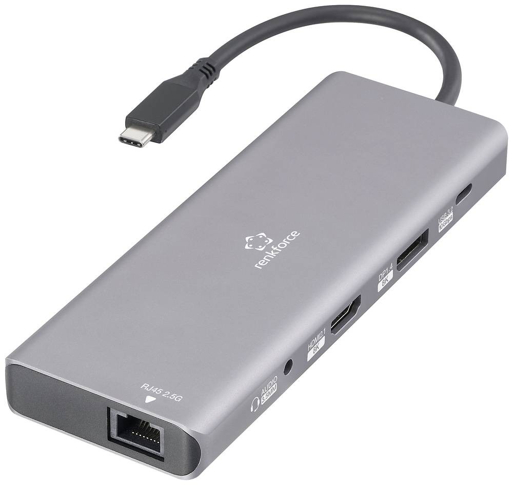 Renkforce USB-C docking station RF-DKS-905 10-in-1 8K PD 3.1