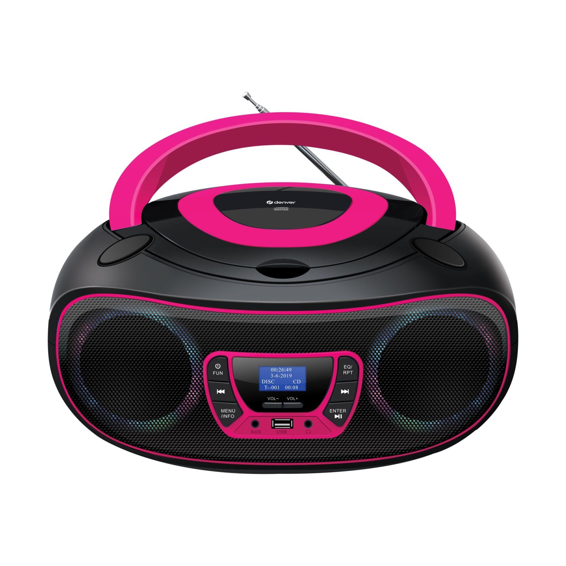 Denver TDB-212P Lecteur CD personnel Rose - Denver TDB-212P, 1,55 kg,