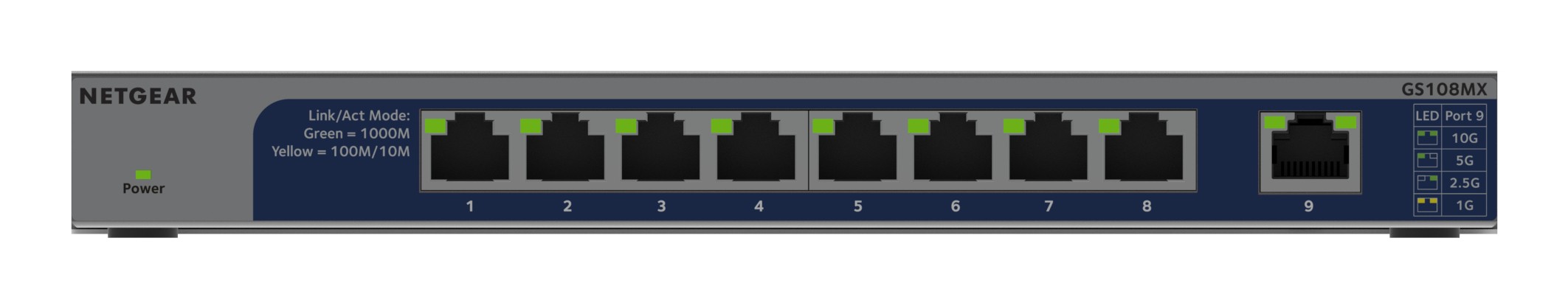 NETGEAR GS108MX-100EUS network switch Unmanaged L2 Gigabit Ethernet (