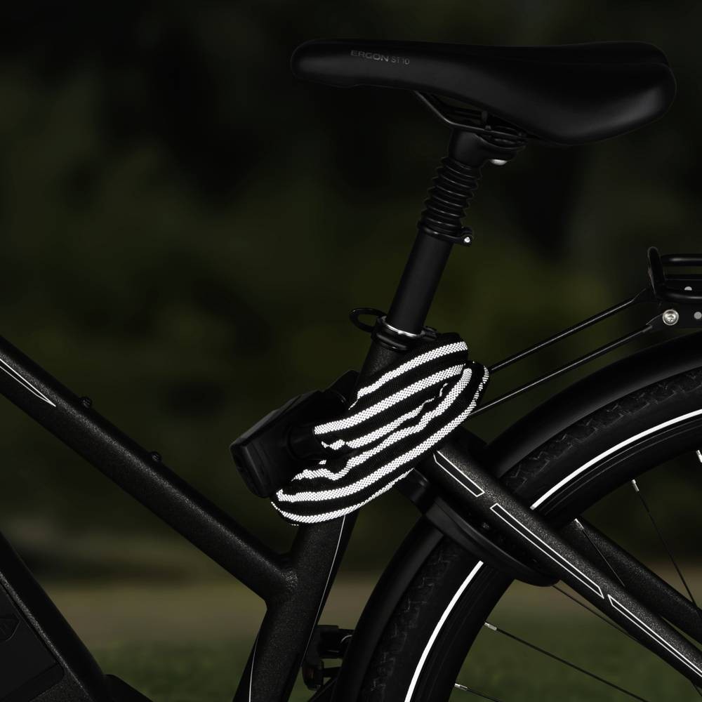 FISCHER FAHRRAD Kettenschloss black reflektierende Ummantelung