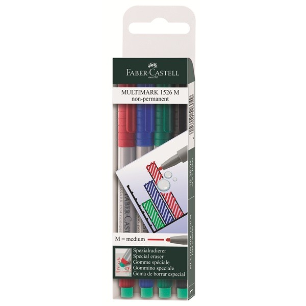 FABER-CASTELL Marker Multimark non-perm. M 4er Etui