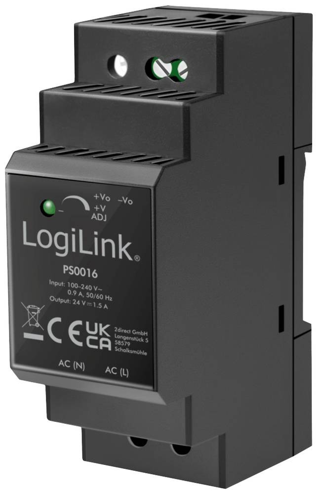 LogiLink PS0016 Hutschienen-Netzteil (DIN-Rail) 24V 1.5A 36W Inhalt
