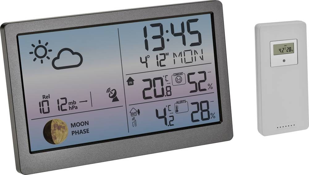 TFA-Dostmann Luna Sky Gris Batterie - TFA-Dostmann Luna Sky, Gris,