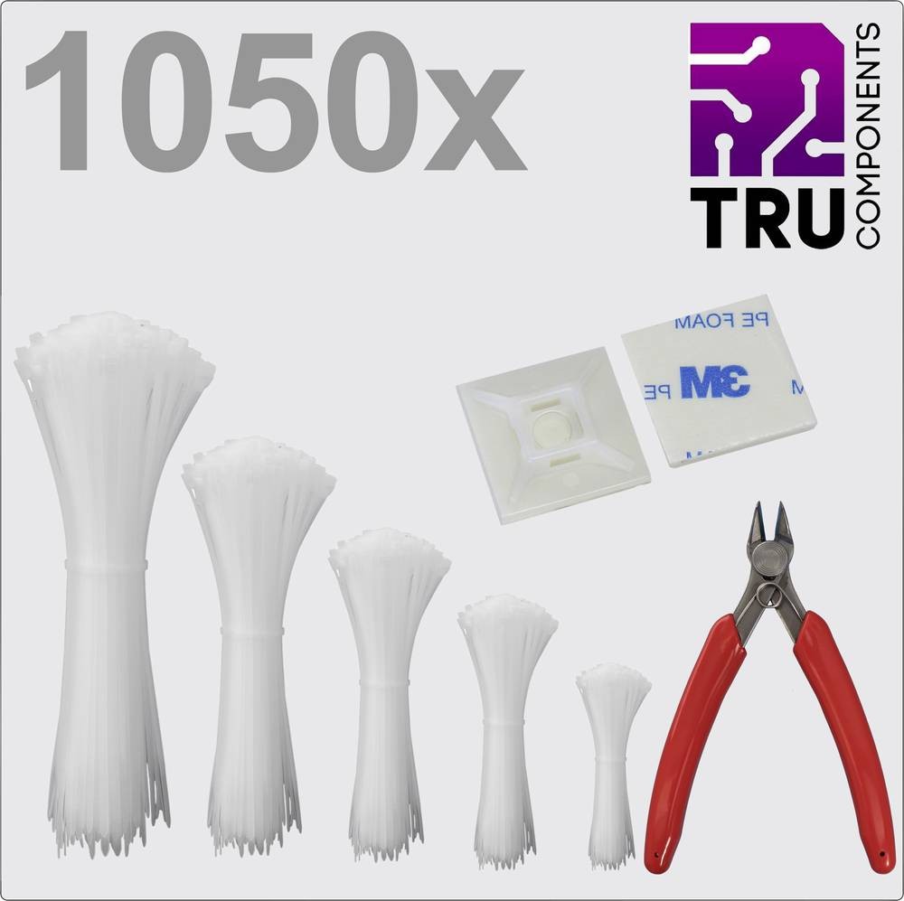 TRU COMPONENTS TC-13377616 T24CA115 Kabelbinder blanc UV-stabilisiert