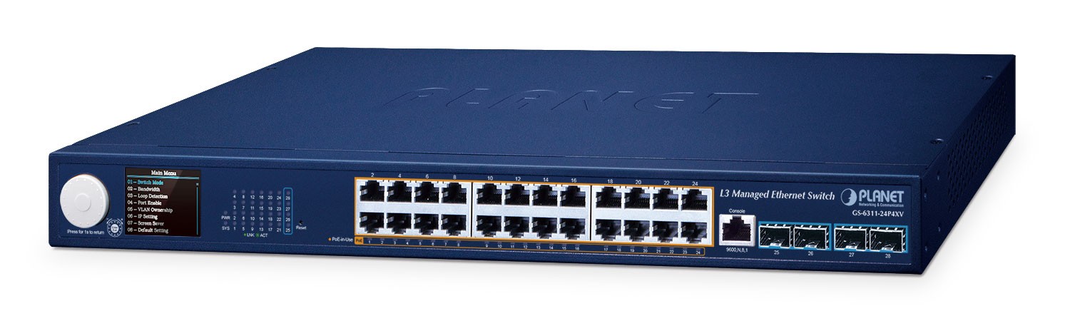 PLANET Layer 3 24-Port 10/100/1000T Managed L3 Gigabit Ethernet (10/