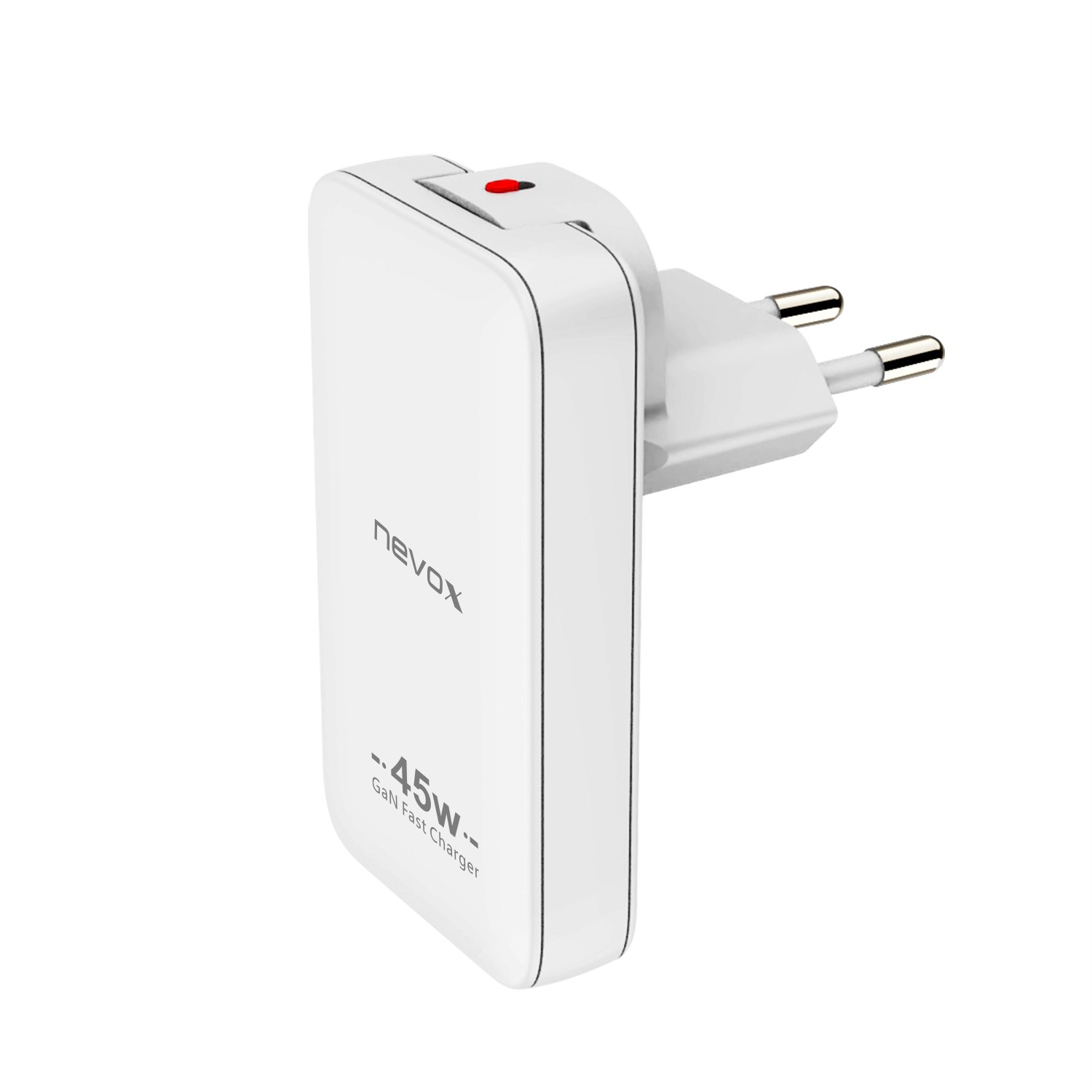Nevox USB C PD / PPS + QC3.0 GaN Dual slim charger EU / US Steck.