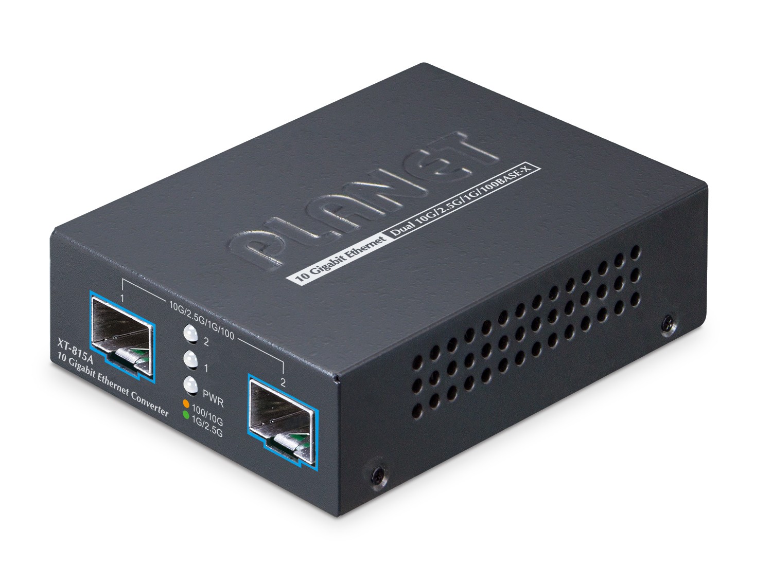 PLANET 2-Port 10G/2.5G/1G/100BASE-X network media converter Black -