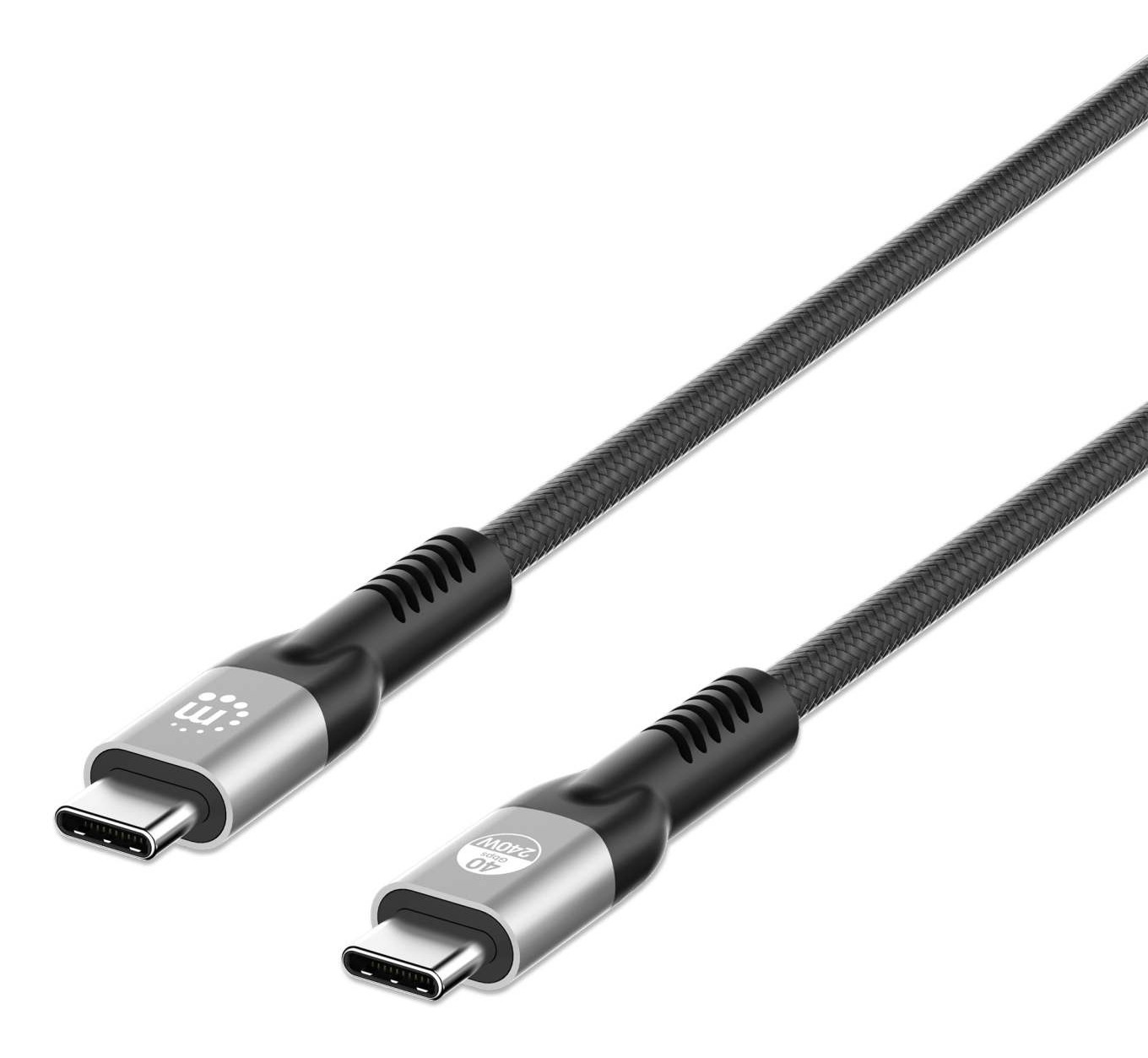 Manhattan Fast USB-C to USB-C Cable (240W), 2m, 240W Laptop Charging +