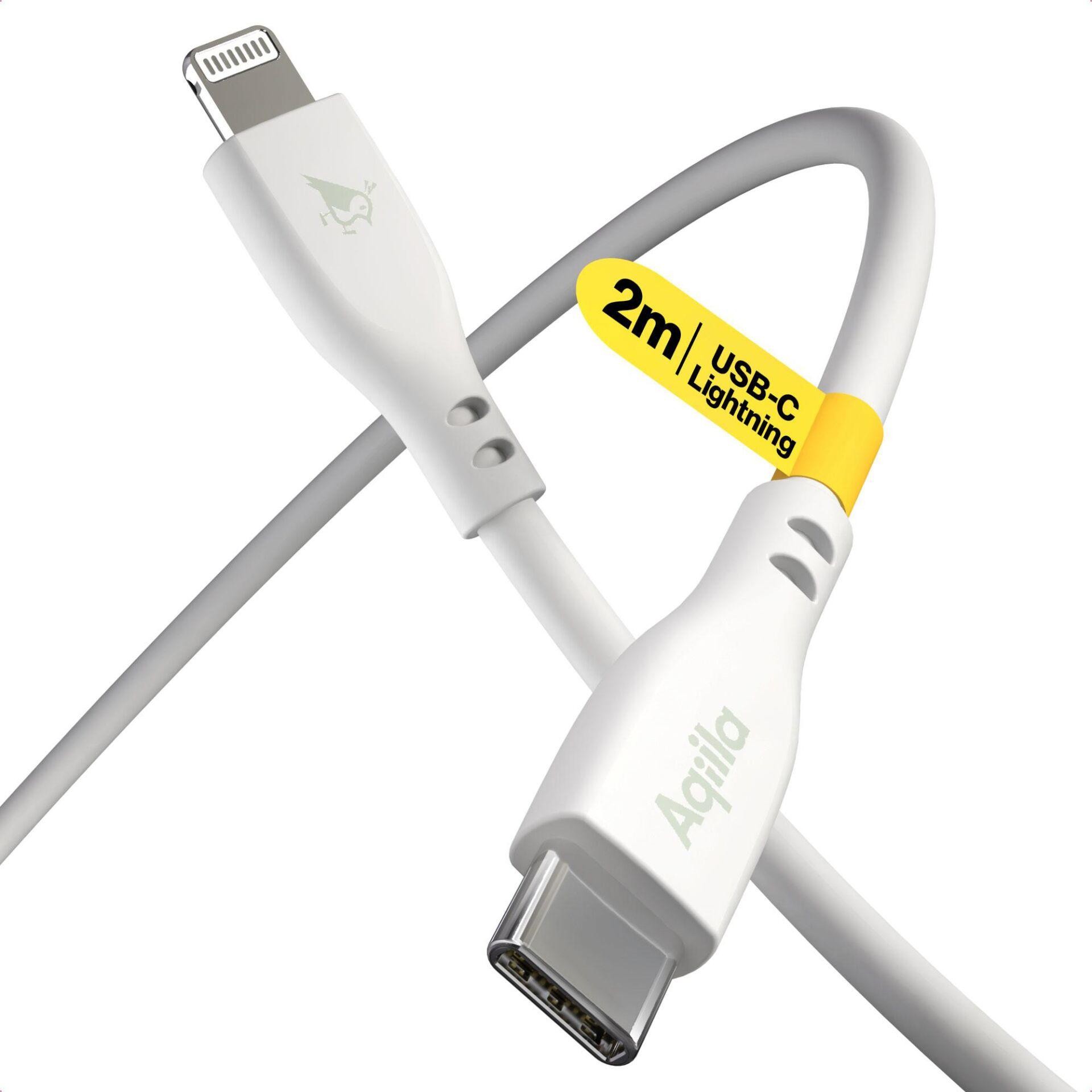 Aqiila Cablebird CS12 cavo USB USB 2.0 2 m Lightning USB C Bianco -