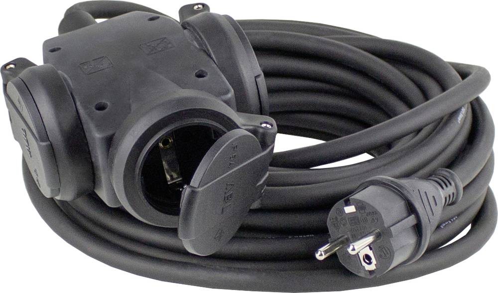 AS Schwabe 60445 Strom cable de extensión 16A negro 5.00m H07RN-F 3G