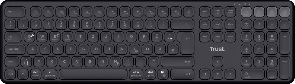 Trust Vaiya Bluetooth Tastatur Deutsch, QWERTZ Schwarz