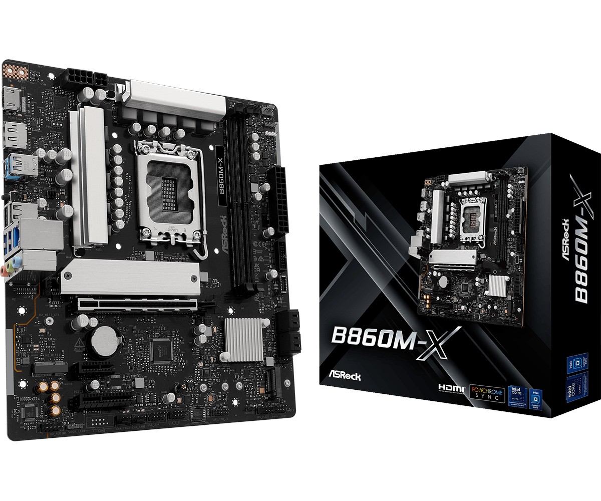 Asrock B860M-X Intel B860 LGA 1851 (Socket V1) micro ATX - Asrock