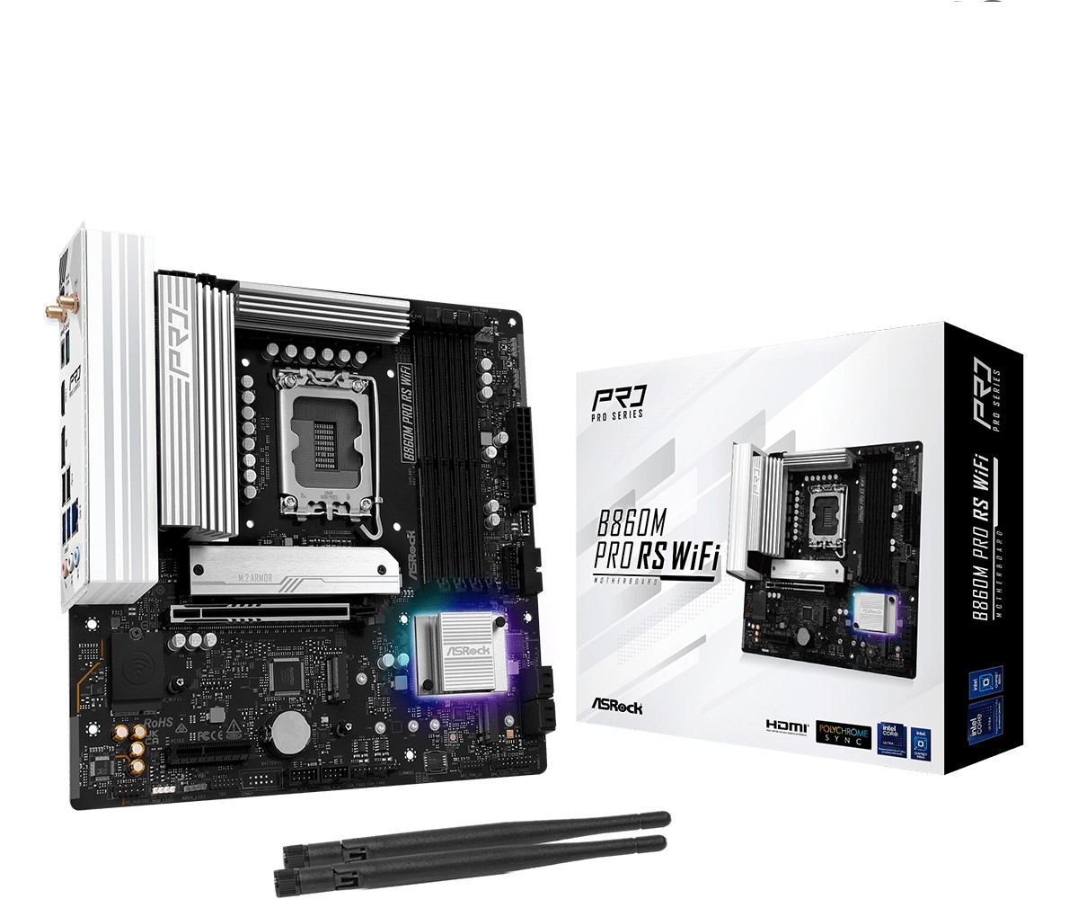 Asrock B860M Pro RS WiFi Intel B860 LGA 1851 (Socket V1) micro ATX -
