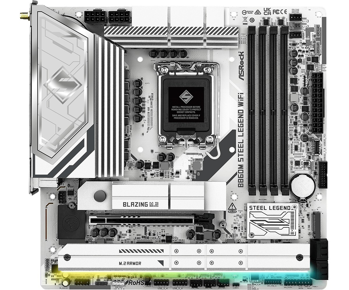 Asrock B860M Steel Legend WiFi Intel B860 LGA 1851 (Socket V1) micro