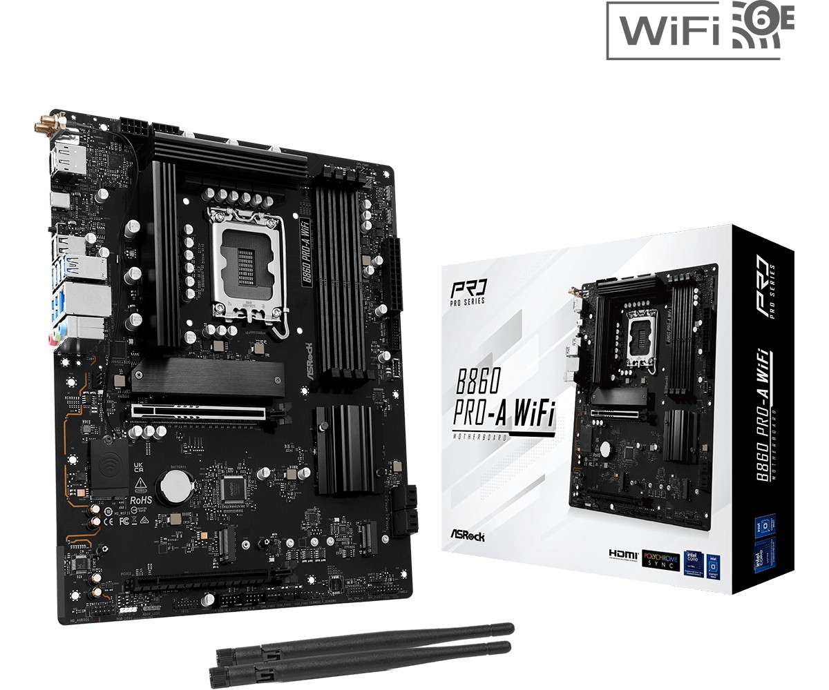 Asrock B860 Pro-A WiFi Intel B860 LGA 1851 (Socket V1) ATX - Asrock