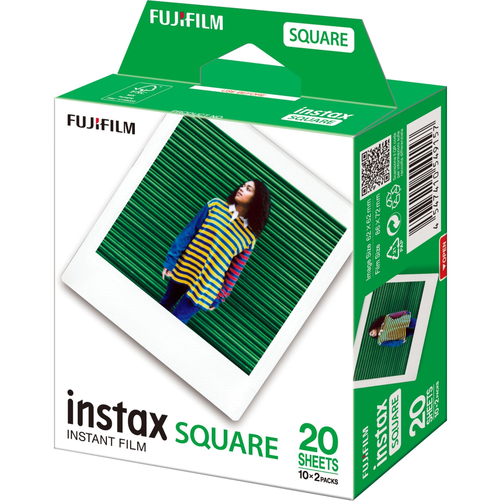 Fujifilm instax SQUARE Film pellicule polaroid 20 pièce(s) 86 x 54