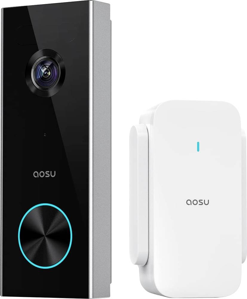 Aosu V8P Video-Türsprechanlage WiFi Komplett-Set 1 pièce gris, blanc