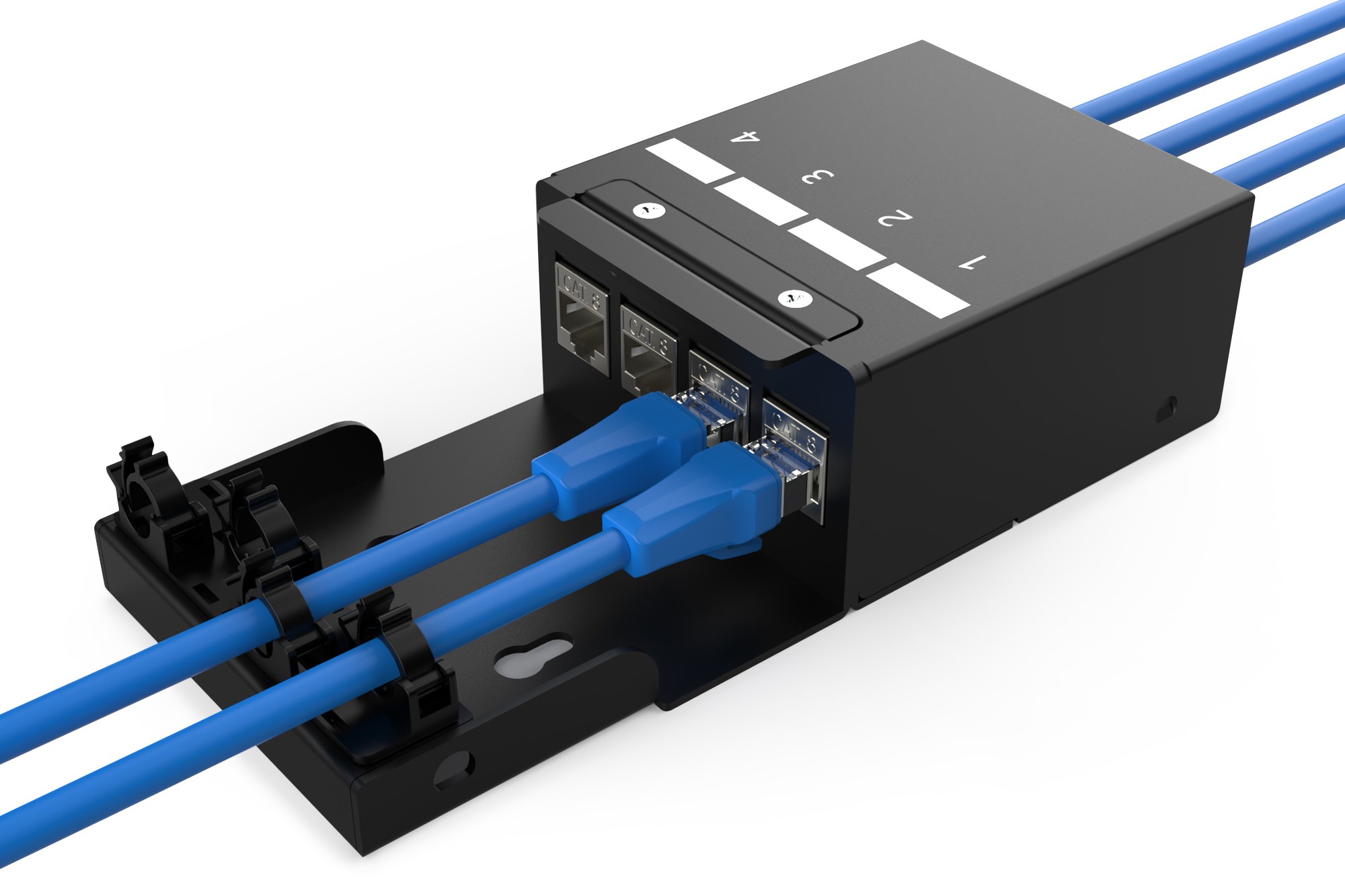 Digitus Consolidation point box, 4-port Keystone modules with