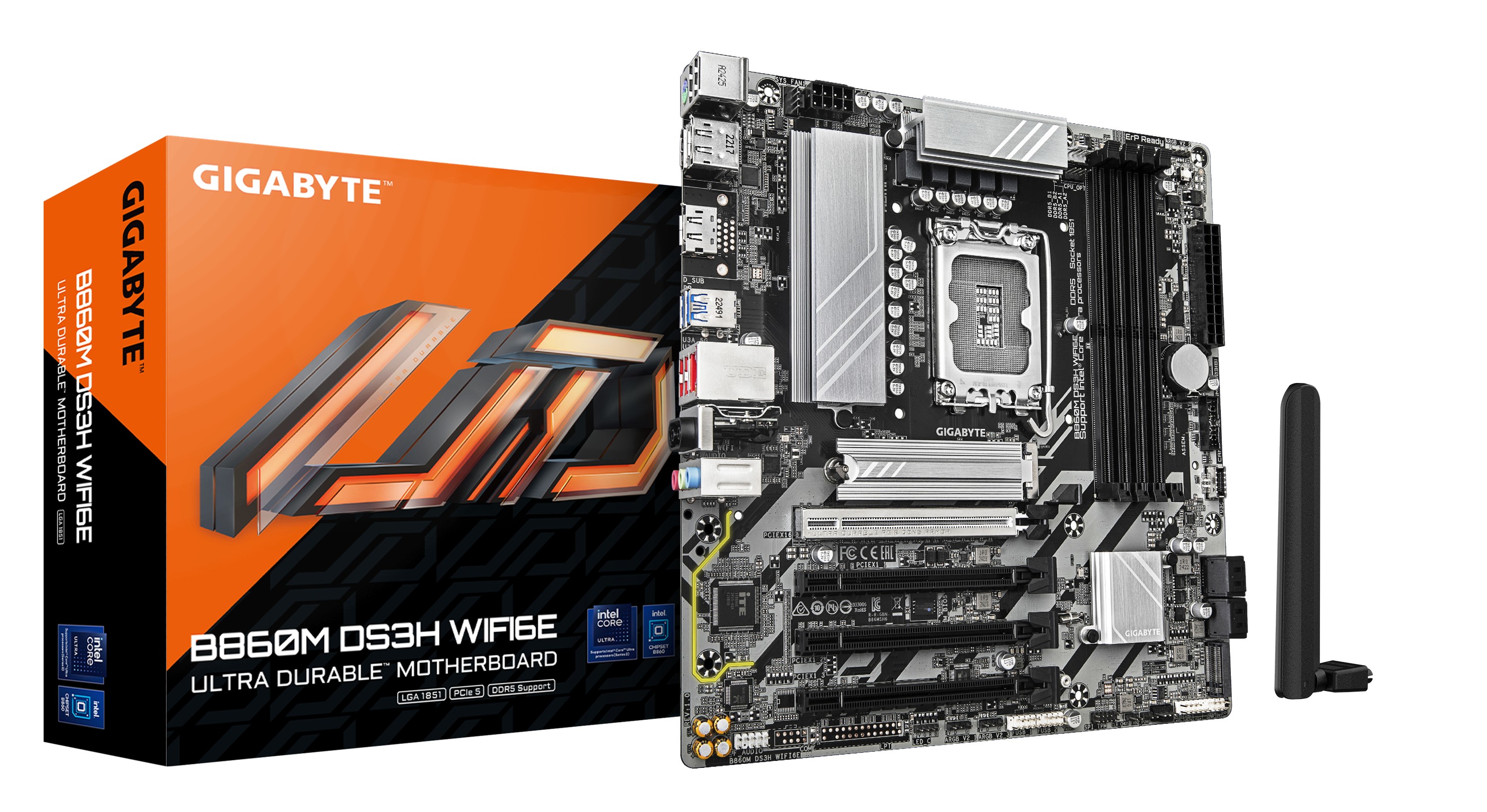 GIGABYTE B860M DS3H WIFI6E Scheda madre - CPU Intel Core Ultra, VRM a
