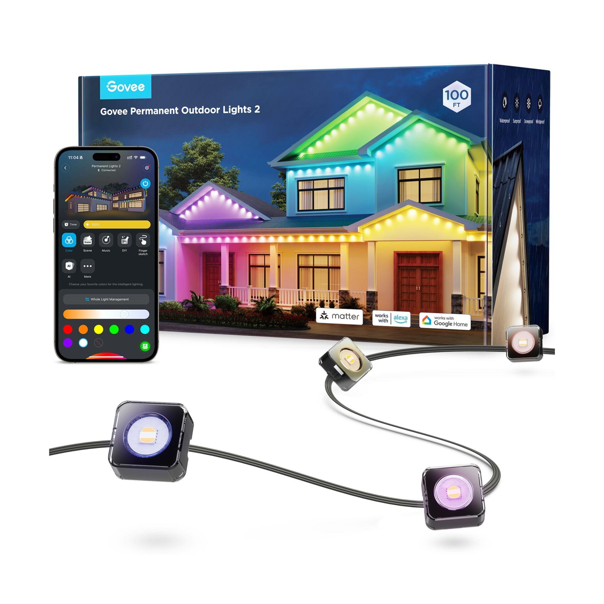 Govee Permanent Outdoor Lights 2 Éclairage mural intelligent Wi-Fi/