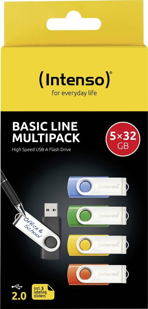Intenso Basic Line lecteur USB flash 32 Go USB Type-A 2.0 Noir, Bleu,