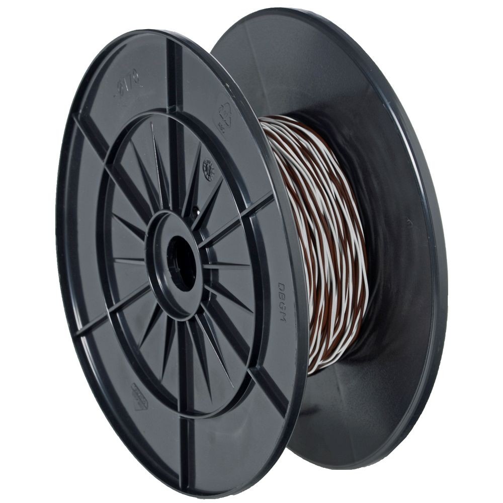 CobiNet Schaltdraht YV 2x0,6/1,1 white/braun, 100 m
