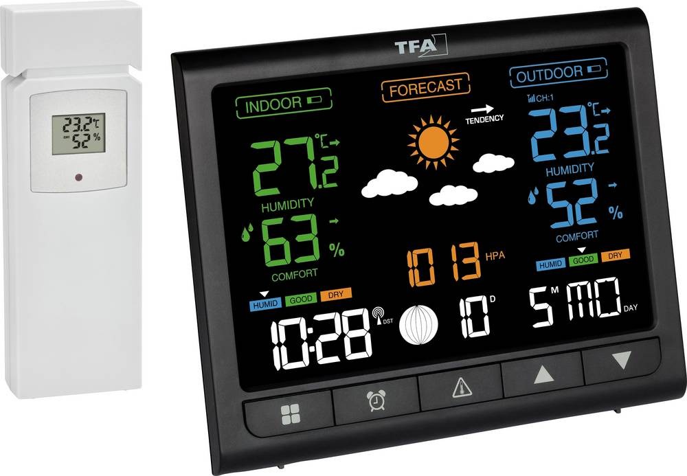 TFA-Dostmann 35.1171.01 digital weather station Black LED Battery -