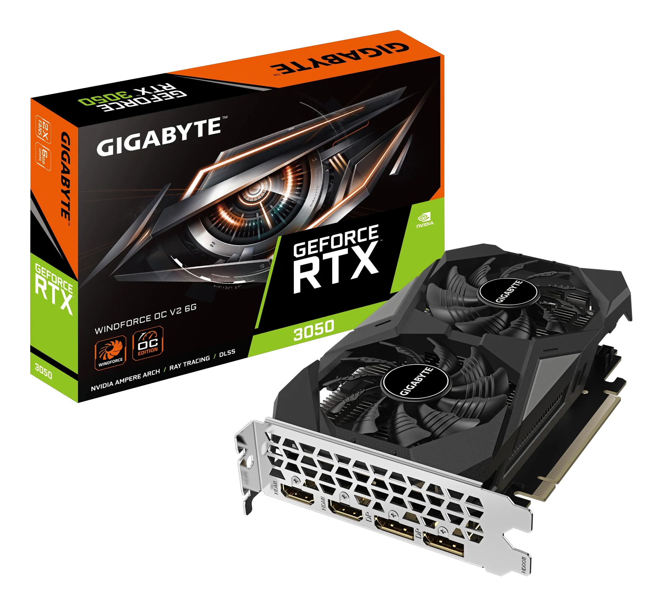 GIGABYTE GeForce RTX 3050 WINDFORCE OC V2 6G NVIDIA 6 GB GDDR6 -