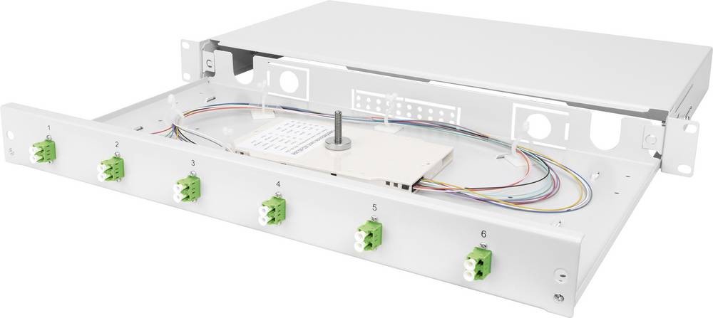 Digitus Fiber optic splice box, 1U, equipped, 6x LC-APC DX, OS2 -