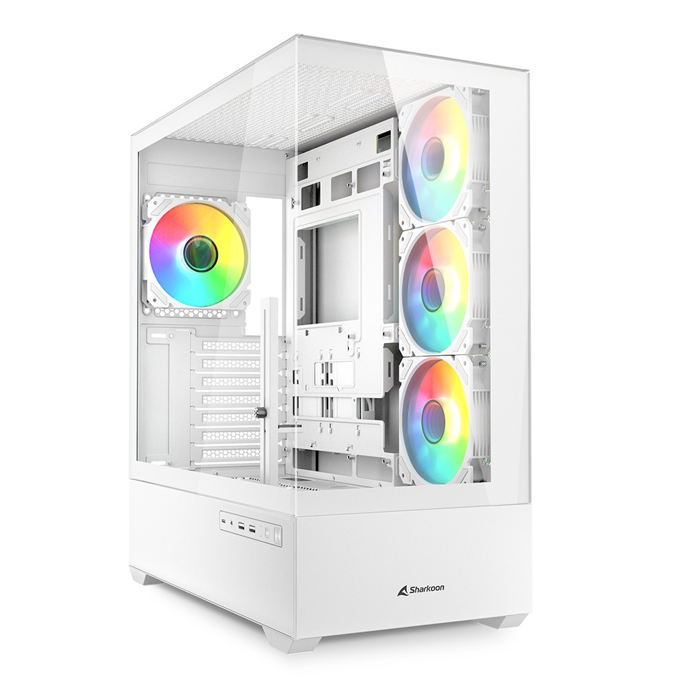 Sharkoon AK6 RGB Blanc - Sharkoon AK6 RGB, PC, Blanc, ATX, micro ATX,