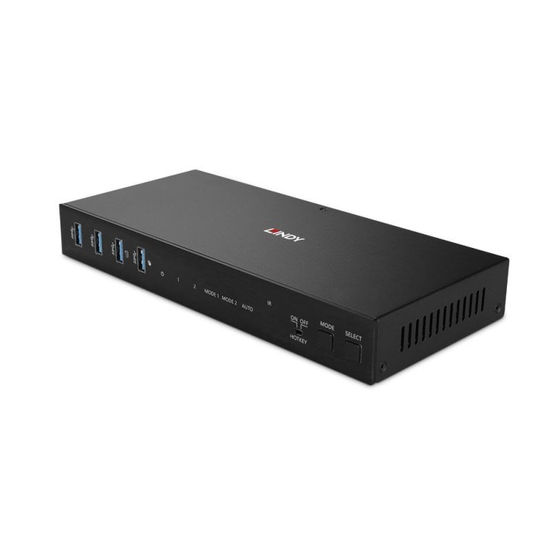 Lindy 39314 interruptor KVM Negro - Lindy 39314, 4096 x 2160 Pixeles,