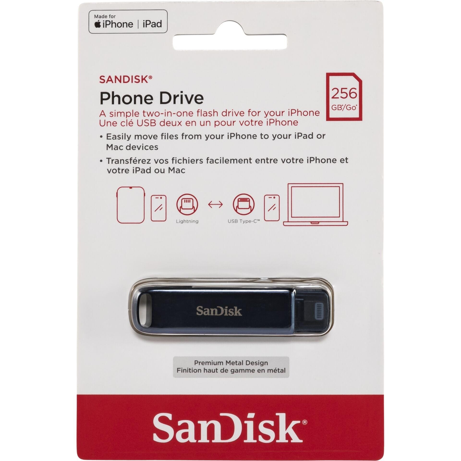 SanDisk iXpand USB flash drive 256 GB USB Type-C / Lightning 3.2 Gen