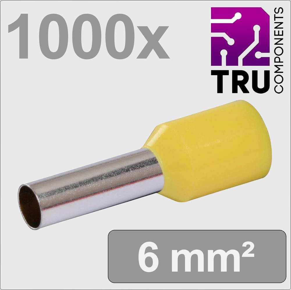 TRU COMPONENTS TC-13377216 Aderendhülse 6mm² Teilisoliert Gelb