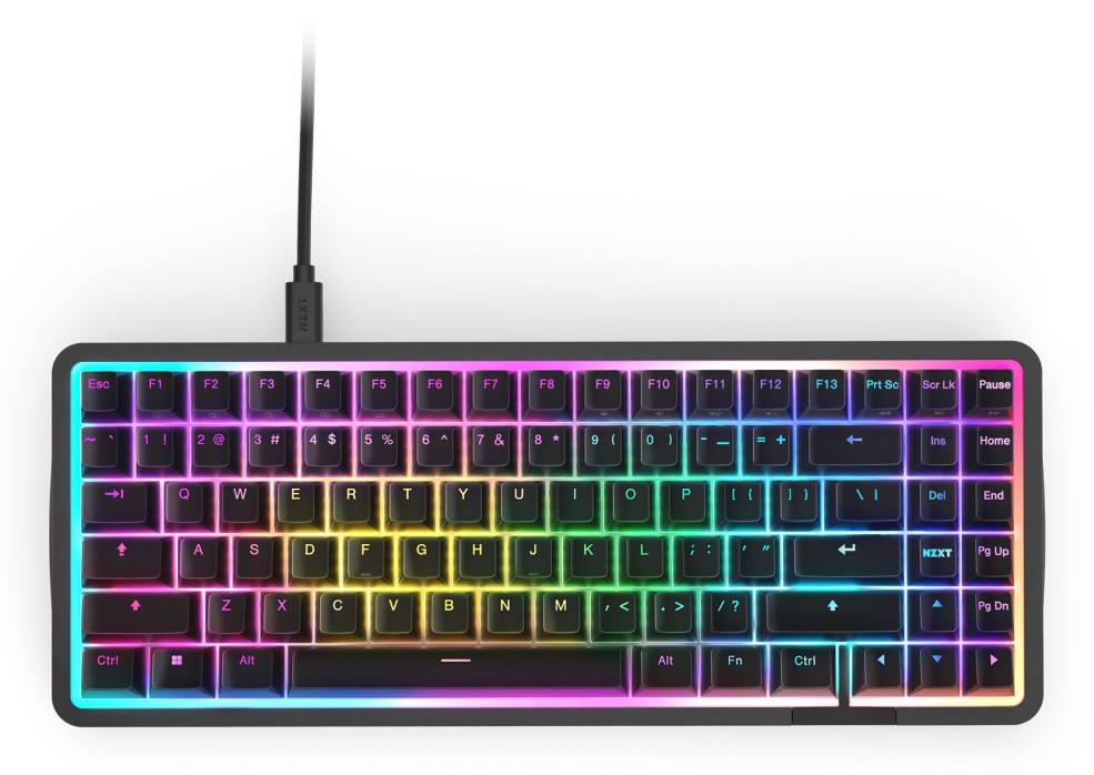 NZXT Function Elite MiniTKL Gaming Tastatur Black ARGB