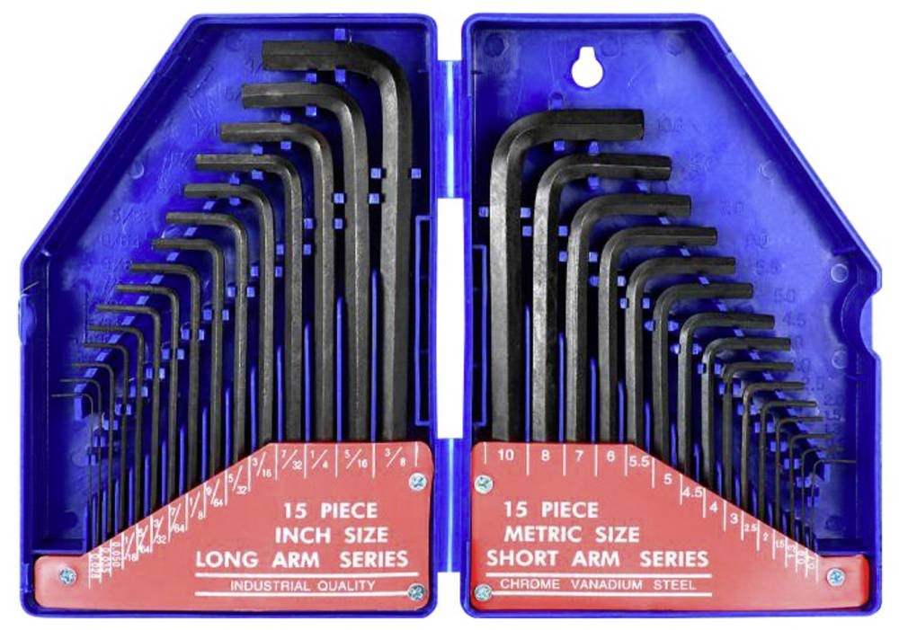 WorkPro Sechskant Stiftschlüsselsatz 0.7 mm, 0.9 mm, 1.3 mm, 1.5 mm,